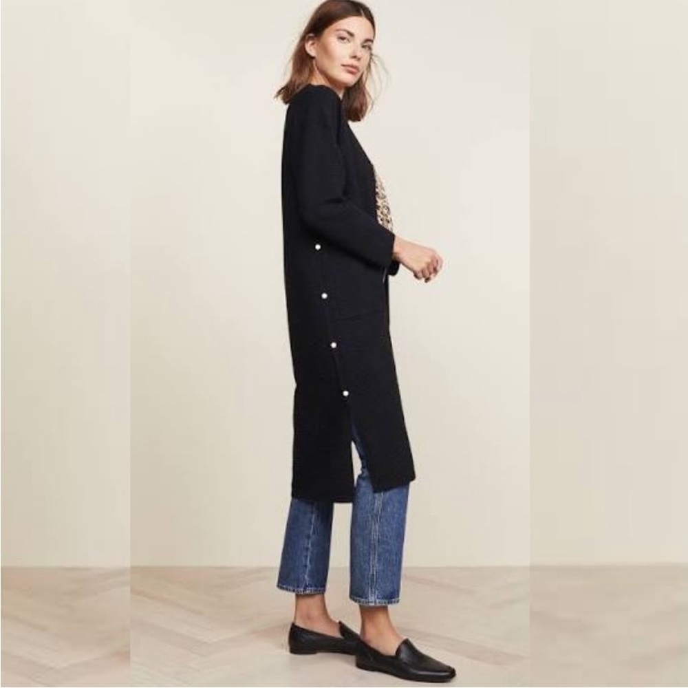 J.O.A Ribbed Button Side Cardigan sweater size M just one answer